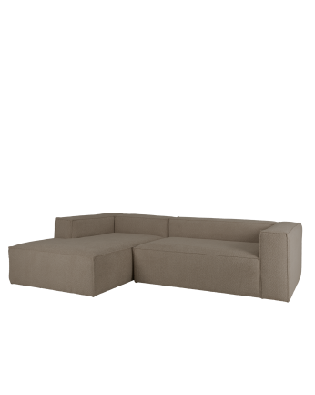 Canapé d'angle en bouclé couleur marron de différentes tailles