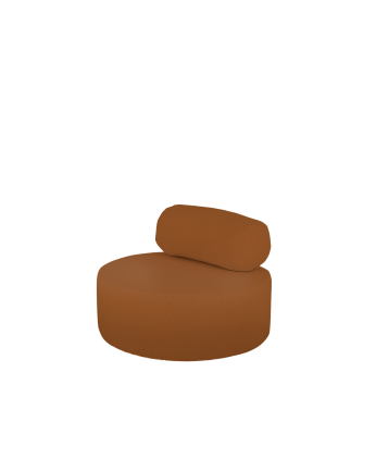 Fauteuil en bouclé rond couleur cuivre marron de 105x50cm
