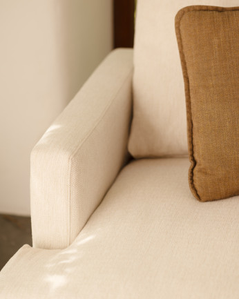Canapé droit couleur blanc cassé de 215 cm