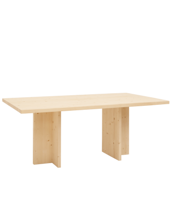 Table à manger en bois massif ton naturel de différentes tailles