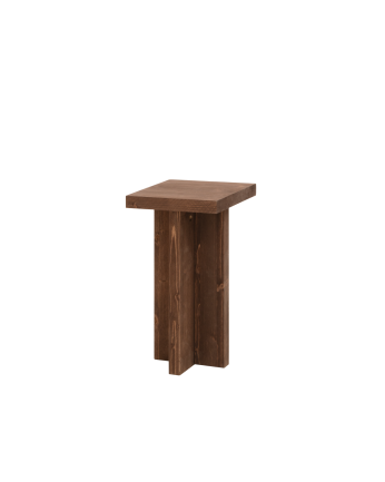 Table d'appoint en bois massif de teinte noyer de 25x25cm
