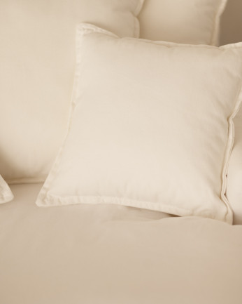 Housse pour fauteuil en coton et lin couleur blanche de 115x170cm
