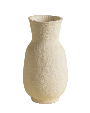 Vase en papier mâché beige de 30,5cm