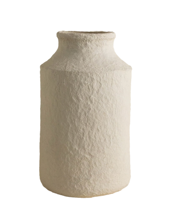 Vase en papier mâché blanc de 44cm