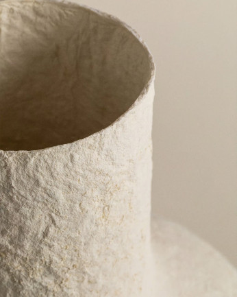 Vase en papier mâché blanc de 39,5cm