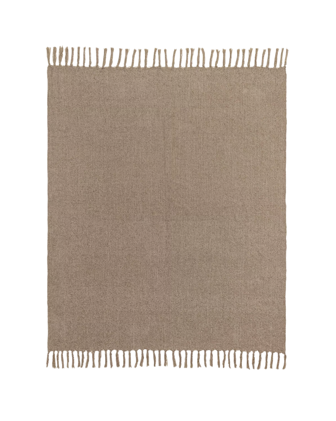 Couverture plaid de couleur marron de 130x176cm