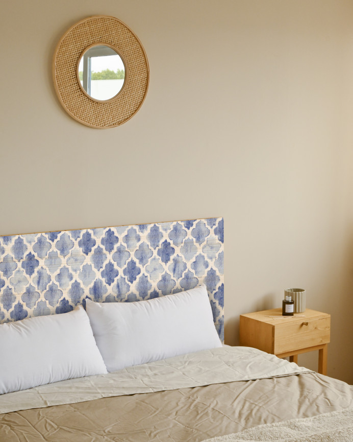Tête de lit en bois massif avec motif aquarelle imprimé en différentes tailles