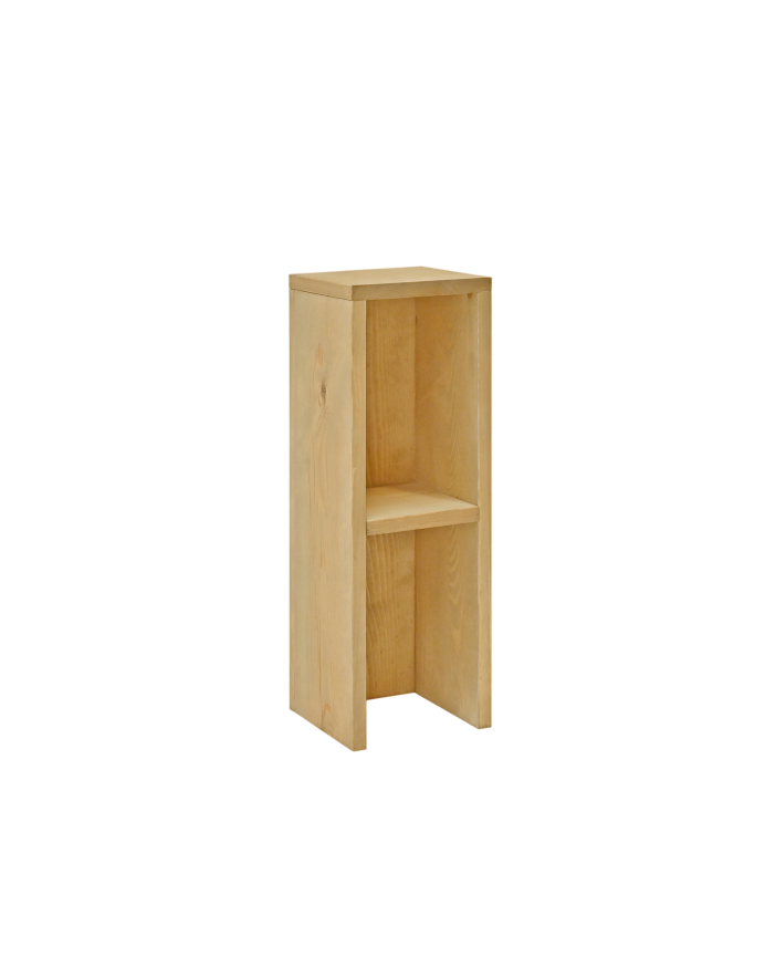 Table de chevet ou table d'appoint en bois massif ton olive 60x20cm