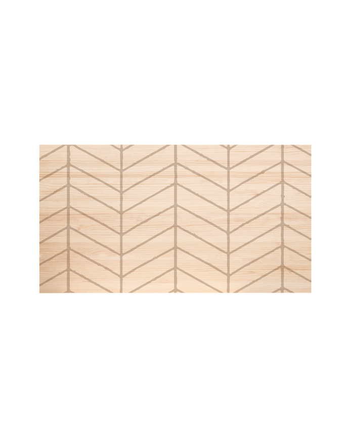 Tête de lit en bois massif imprimée motif chevrons l ton naturel de différentes tailles