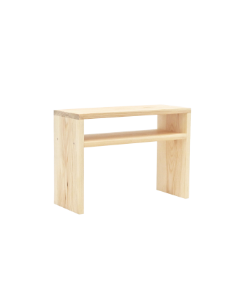 Table de chevet en bois massif ton naturel 50x36cm