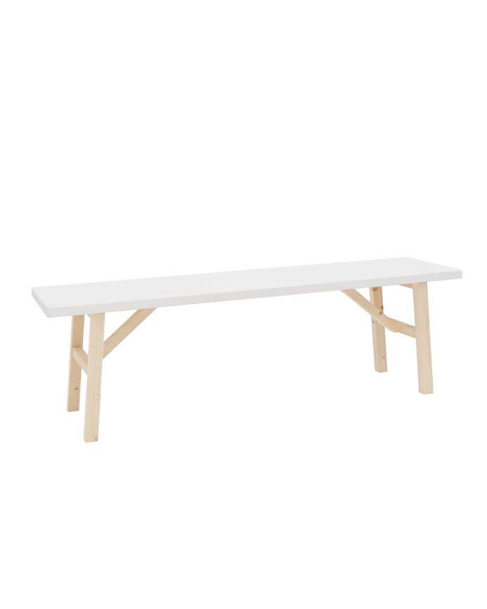 Banc en bois massif blanc de différentes tailles