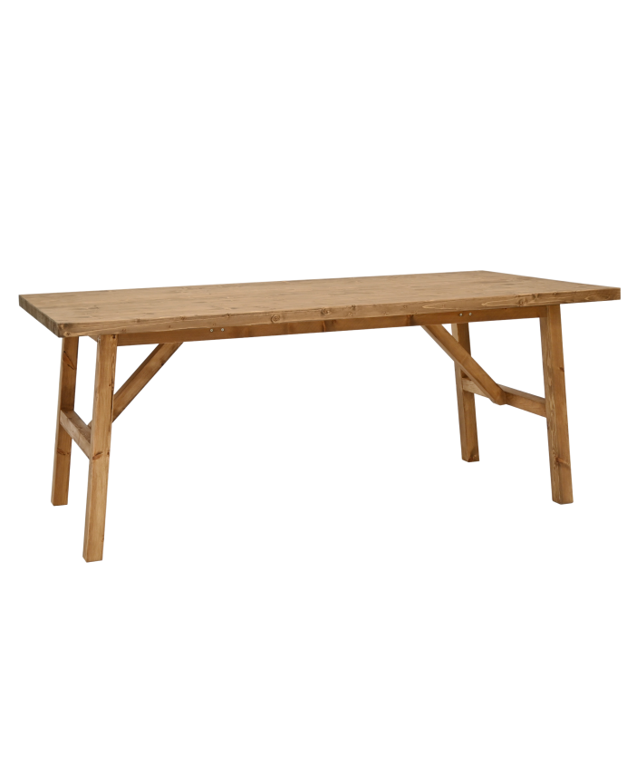 Table à manger en bois massif ton chêne foncé de différentes tailles