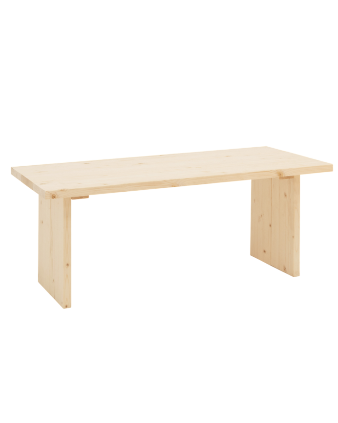 Table basse en bois massif, ton naturel, 120x60cm