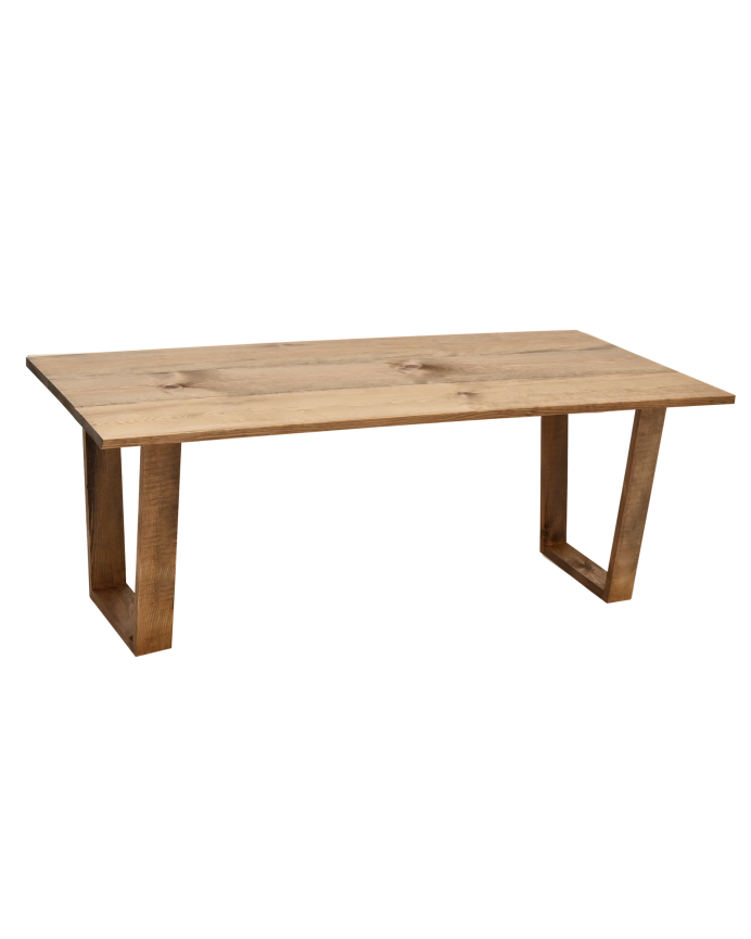 Table basse en bois massif ton chêne foncé 120x60cm