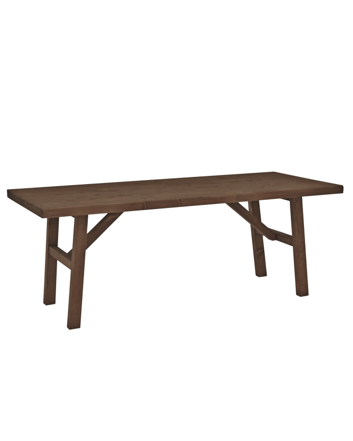 Table basse en bois massif couleur noyer de 120x45cm