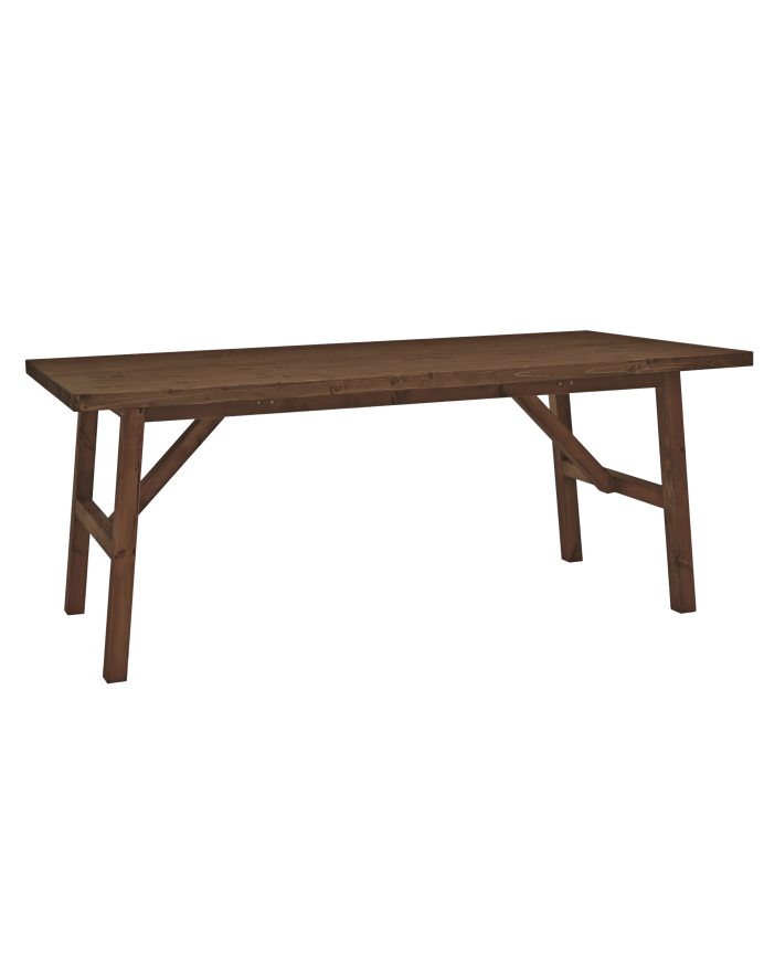 Table à manger en bois massif ton noyer de différentes tailles