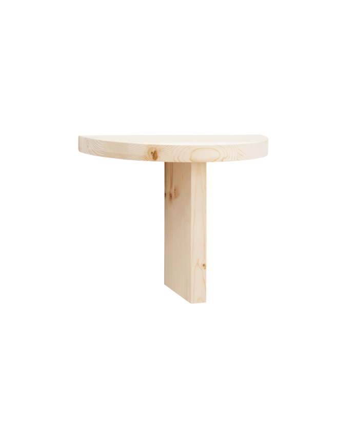 Table de chevet flottante en bois massif ton naturel 27x40cm