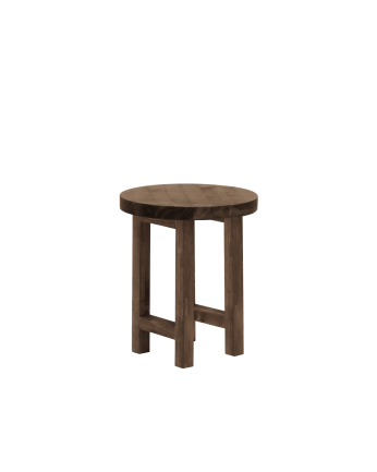 Table de chevet en bois massif ton noyer 40x35cm