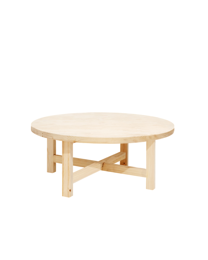 Table basse ronde en bois massif, ton naturel, différentes tailles