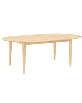 Table à manger ovale en bois massif ton naturel de différentes tailles