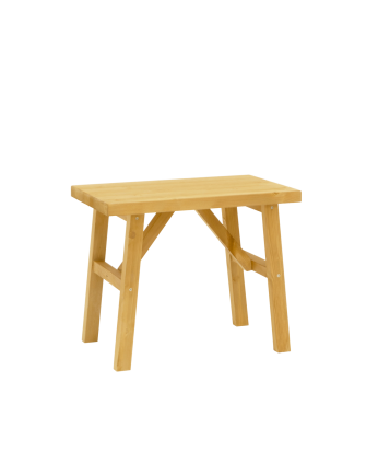 Tabouret en bois massif ton olive 45x55cm