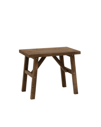 Tabouret en bois massif ton noyer 45x55cm