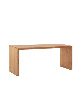 Table basse en bois massif ton chêne foncé de 109,4x45x35cm