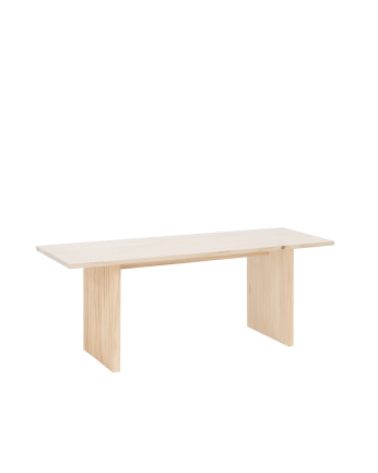 Table basse en bois massif ton naturel 120cm