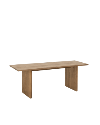 Table basse en bois massif ton chêne foncé 120cm