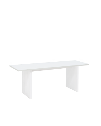 Table basse en bois massif ton blanc 120cm