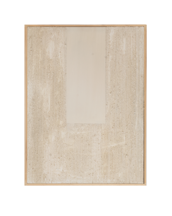 Tableau beige-marron décoratif sur coton avec cadre en bois peint à la main à la peinture à l'huile en différentes tailles.