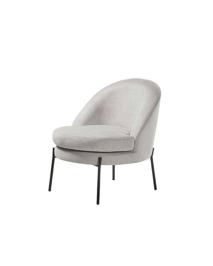 Fauteuil en métal avec assise en mousse et fibre en gris 78x71cm