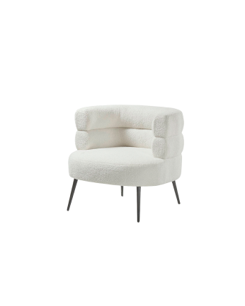 Fauteuil en métal avec assise en mousse et fibre en blanc 74x80cm