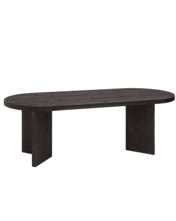 Table à manger en bois massif ton noir de différentes tailles