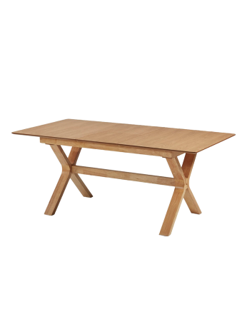 Table de salle à manger à rallonge en bois naturel en différentes tailles