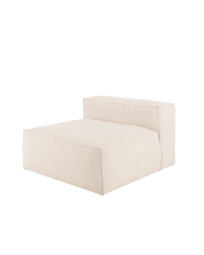 Fauteuil en bouclé couleur blanc cassé de 110x90cm