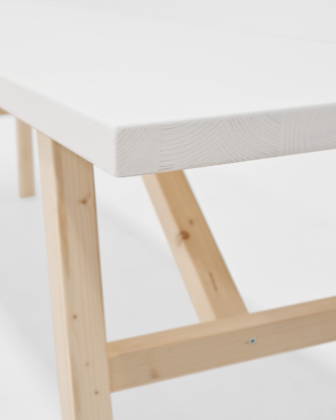 Banc en bois massif blanc de différentes tailles