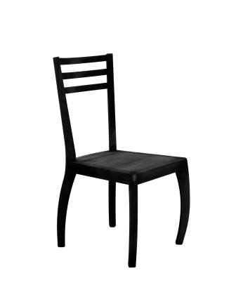 Chaise en bois de bois massif le ton noir 95cm
