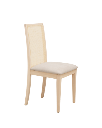 Chaise tapissée de couleur pierre avec pieds en bois le ton naturel 95,5cm