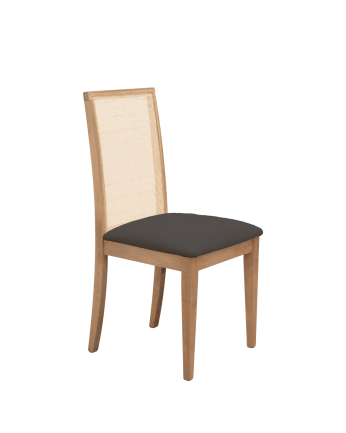 Chaise tapissée gris anthracite avec pieds en bois le ton de chêne foncé 95,5cm