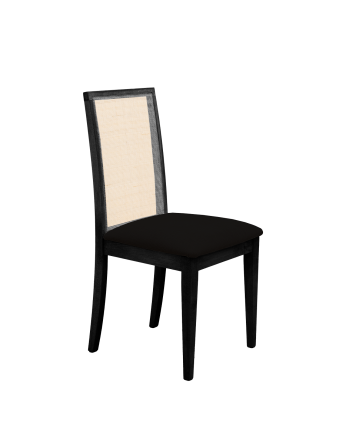 Chaise tapissée noire avec pieds en bois le ton noir 95,5cm