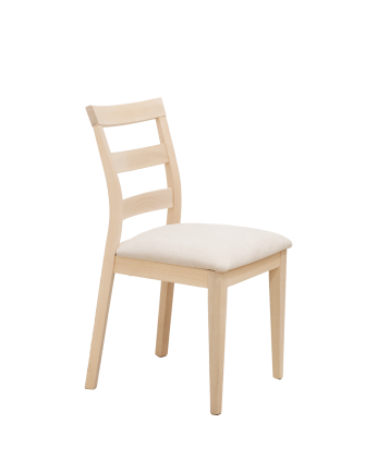Chaise tapissée couleur pierre avec pieds en bois dans le ton naturel 89cm