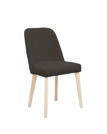 Chaise tapissée gris anthracite avec pieds en bois le ton naturel 87cm