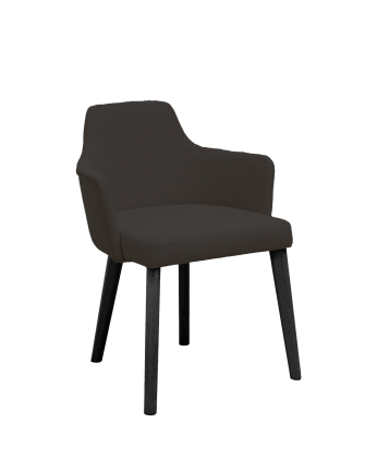 Chaise tapissée noire avec pieds en bois le ton noir 95cm