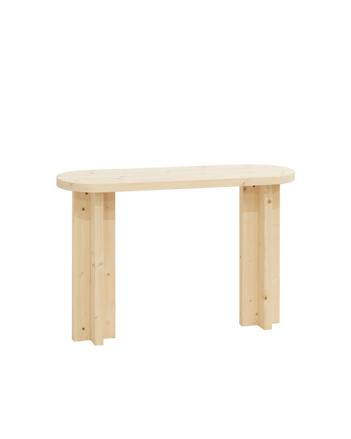 Console en bois massif ton naturel 120x80cm