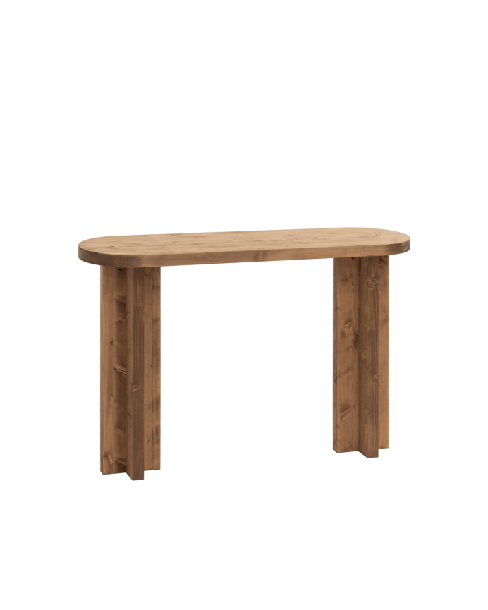 Console en bois massif ton chêne foncé 120x80cm