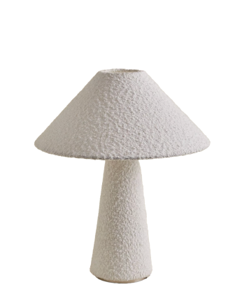 Lampe de table en bouclé blanc de 48,5x39cm