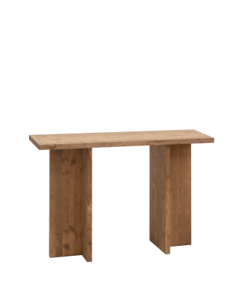 Console en bois massif ton chêne foncé de 120x80cm