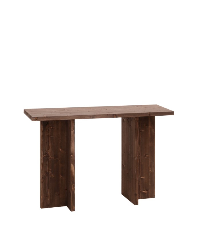 Console en bois massif ton noyer de 120x80cm