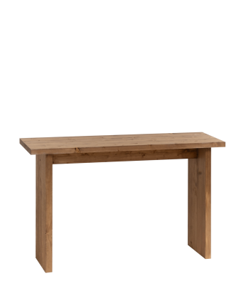 Console en bois massif ton chêne foncé de 120x80cm